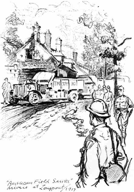 "American Field Service"/drivers at Longpont/1917"
