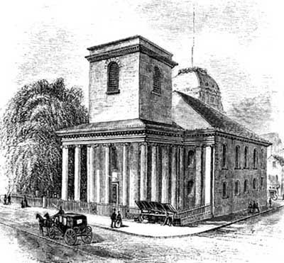 KING'S CHAPEL, BOSTON, IN 1872.