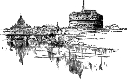 ST. PETER'S AND CASTLE OF ST. ANGELO, ROME.