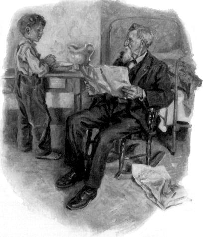 Elderly man and boy