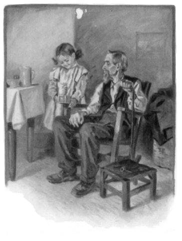 Elderly man and girl