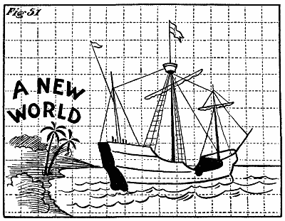 Figure 51: The ship arriving at the shore of 'A New World'.