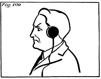 Figure 109: The man now wearing a hearing aid, and looking cross.