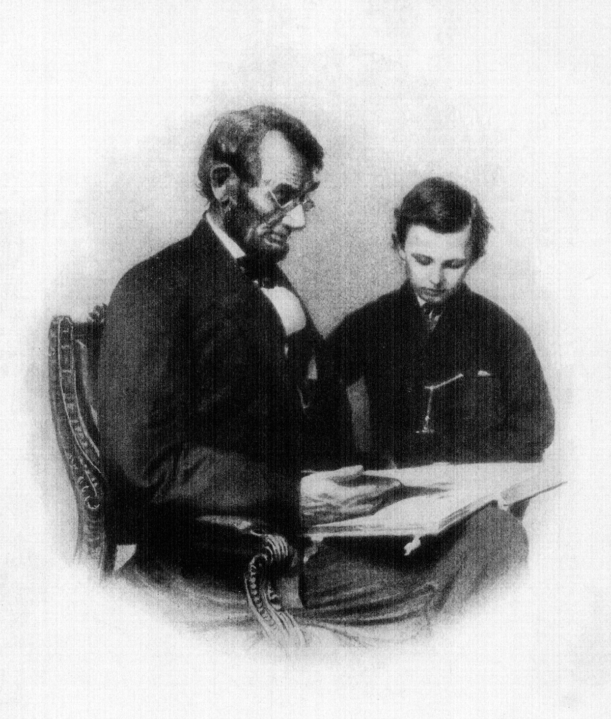 PRESIDENT LINCOLN AND HIS SON "TAD."