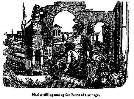 Marius sitting among the Ruins of Carthage.
