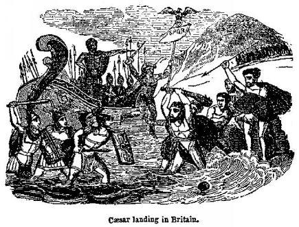Cæsar landing in Britain.