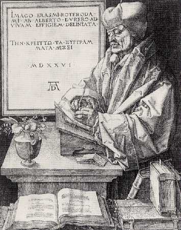 Erasmus engraved by Drer, 1526