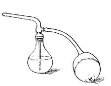 FIG. 51.—By squeezing the bulb, air is forced out of
the nozzle.
 