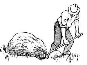 FIG. 91.—Prying a stone out of the ground.