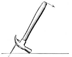 FIG. 102.—The hand exerts a small force over a long
distance and draws out a nail.