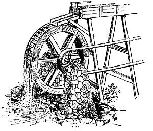 FIG. 120.—A mountain stream turns the wheels of the
mill.