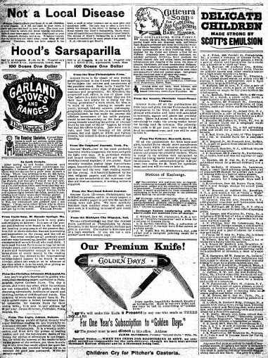 image of advertising page 19 showing all four columns