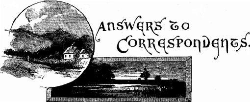 answers to correspondents