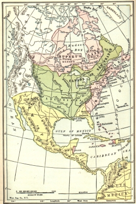 English, French, and Spanish Possessions in America, 1750