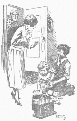 Around them lay, most indecently exposed, the internal
arrangements of the Library Clock.