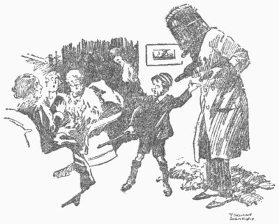 "I caught him smuggling," William explained proudly. "He had
thousands an' thousands of cigars and that beer!"