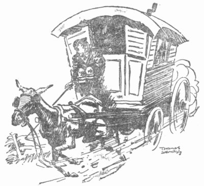 William's hair stood on end. He almost forgot to cling to the seat. For
not one scream came but many, mingled with the sound of breaking glass and crockery.