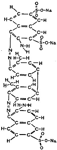 A molecule of a coal-tar dye