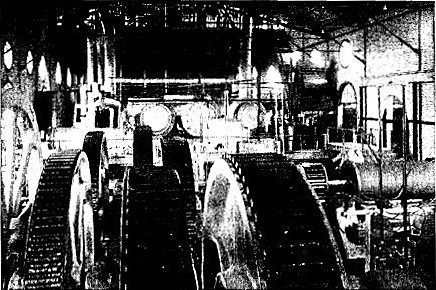 INTERIOR OF A SUGAR MILL SHOWING THE MACHINERY FOR
CRUSHING CANE TO EXTRACT THE JUICE