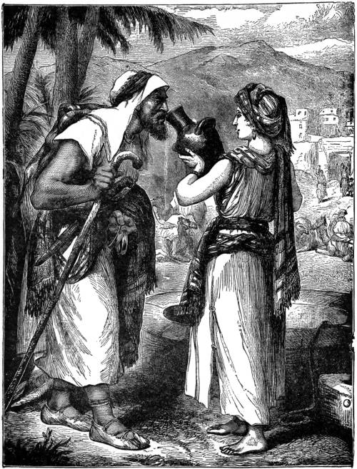 REBEKAH GIVING DRINK TO ABRAHAM'S SERVANT.