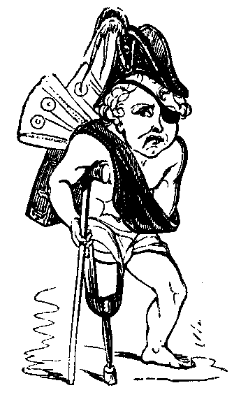 A peg-legged, pirate cupid