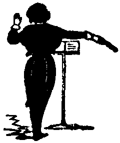 Silhouette of a conductor holding a blunt object