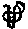 A glyph of a stylized P