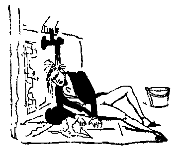A man lays under a running spigot.