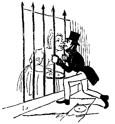 A maid kisses a man through a fence.