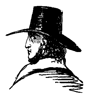 Side view of a man with a broad-brimmed hat.
