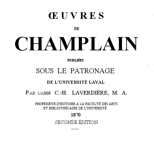 Oeuvres de Champlain - Index