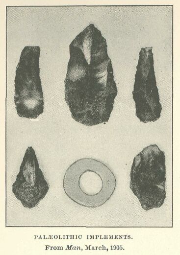 009.jpg (right): Palaeolithic Implements. From Man, March, 1905.
