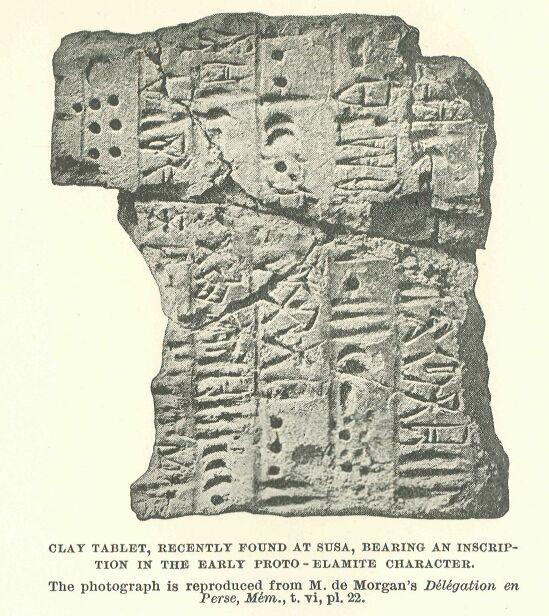231.jpg Clay Tablet, Recently Found at Susa, Bearing An Inscription in the Early Proto-elamite Character. 