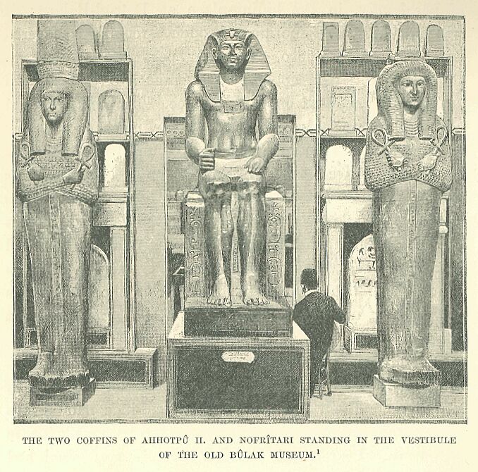 141.jpg the Two Coffins of Ahhotp Ii. And Nofritari Standing in Tub Vestibule of the Old BÛlak Museum. 