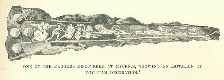 299.jpg One of the Daggers Discovered at MycenÆ, Showing An Imitation of Egyptian Decoration 
