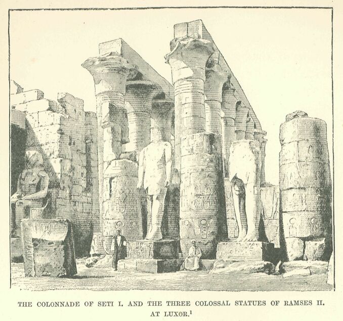 235.jpg the Colonnade of Seti I. And The Three Colossal Statues of Ramses Ii. At Luxor 