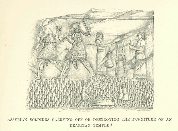 089.jpg Assyrian Soldiers Carrying off Or Destroying The Furniture of an Urartian Temple 