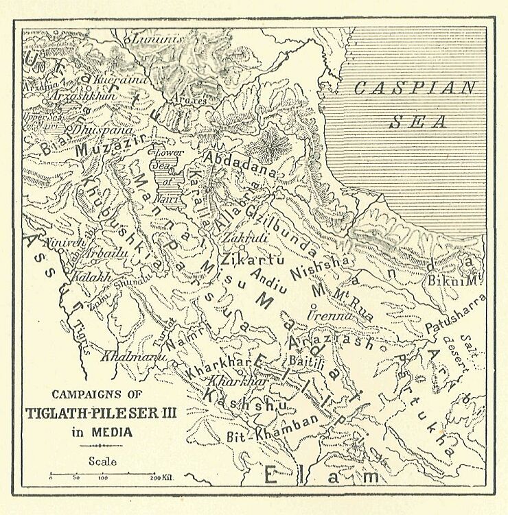 216.jpg Map of Campaigns Of Tiglath-pileser Iii. In Media 