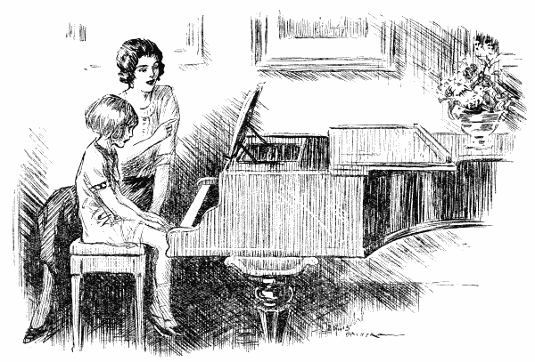 Teacher and girl at piano.
