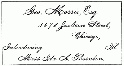 Envelope Containing Letter of Introduction