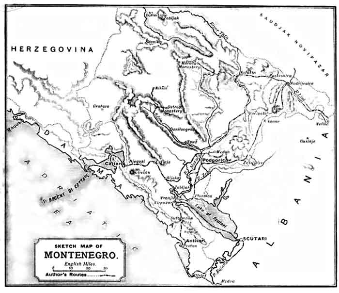 SKETCH MAP OF MONTENEGRO.