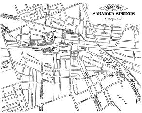 MAP OF SARATOGA SPRINGS by R.F. Dearborn.