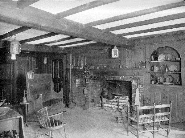 A REALLY EARLY AMERICAN INTERIOR. THE GREAT FIREPLACE
OF THE WAYSIDE INN, SUDBURY, MASS.

Henry Ford