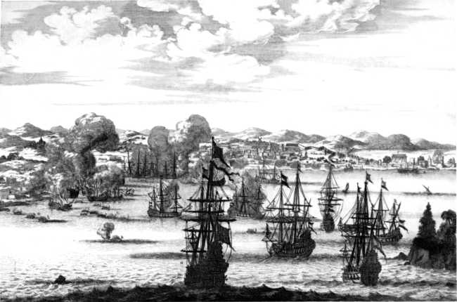 DUTCH AND SPANISH VESSELS ENGAGED OFF CALLAO, THE PORT OF LIMA.