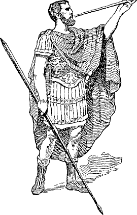 officer with spear and trumpet