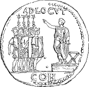 coin showing general commanding soldiers