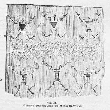 FIG. 41. DESIGNS EMBROIDERED ON MEN'S
CLOTHING.