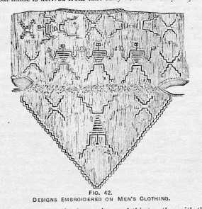 FIG. 42. DESIGNS EMBROIDERED ON MEN'S
CLOTHING.