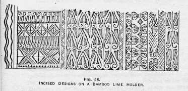 FIG. 58. INCISED DESIGNS ON A BAMBOO
LIME HOLDER.