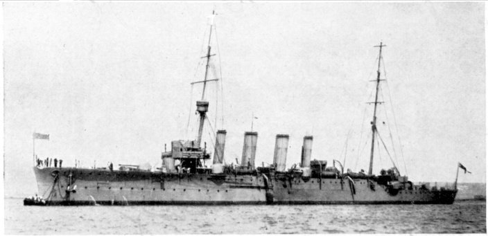 ONE OF THE VESSELS CONCERNED IN "THE LARGE COMBINED OPERATION" AGAINST THE "EMDEN" H.M.A.S. "MELBOURNE."